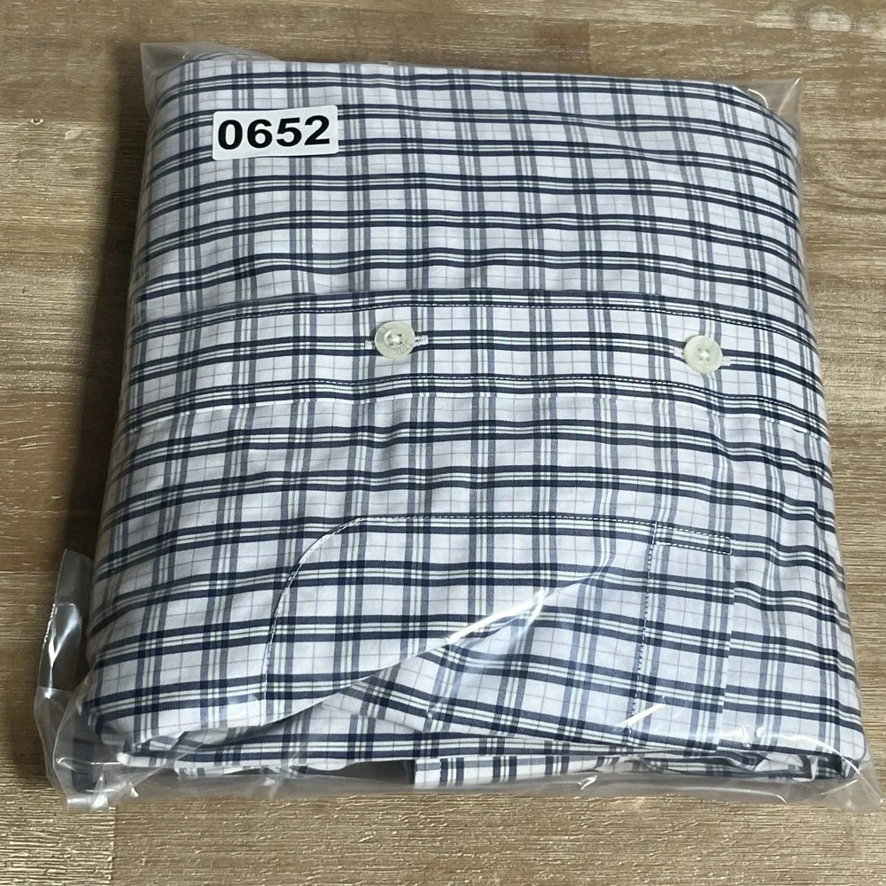 Brooks Brothers Mens L Traditional Non-Iron Button‎ Shirt Long Sleeve Blue/White